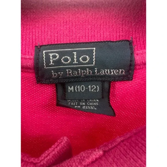 Kids Polo Ralph Lauren Pink Short Sleeve Polo Shirt Size M 10 12 - Picture 2 of 7